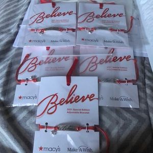 Lot of 10 Macy*s Believe Special Edition Adjustable Bracelets - New!